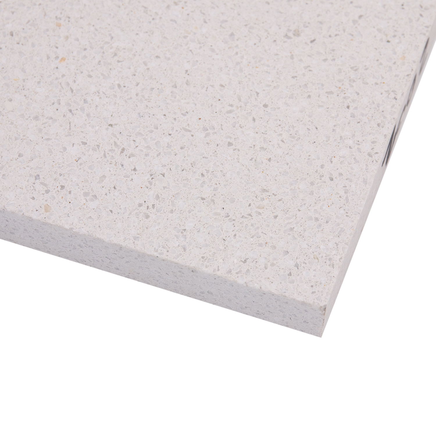 Matte ivory white non-slip prefabricated terrazzo floor tile 2002