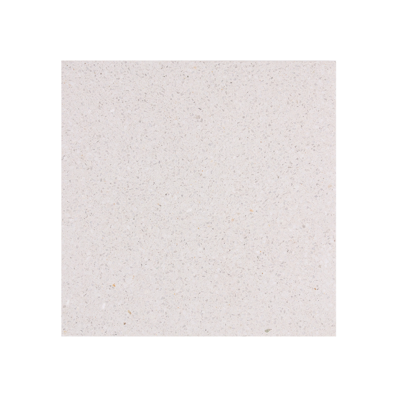 Matte ivory white non-slip prefabricated terrazzo floor tile 2002