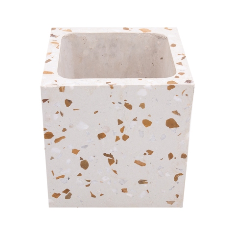 Square terrazzo simple green plant basin