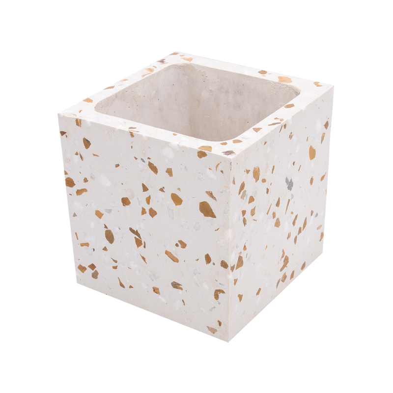 Square terrazzo simple green plant basin