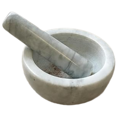 Durable marble pestle and mortar for kitchen